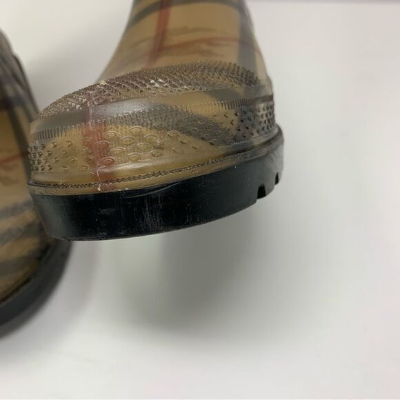BURBERRY Rain Boots Tall Classic Check Haymarket main image 7